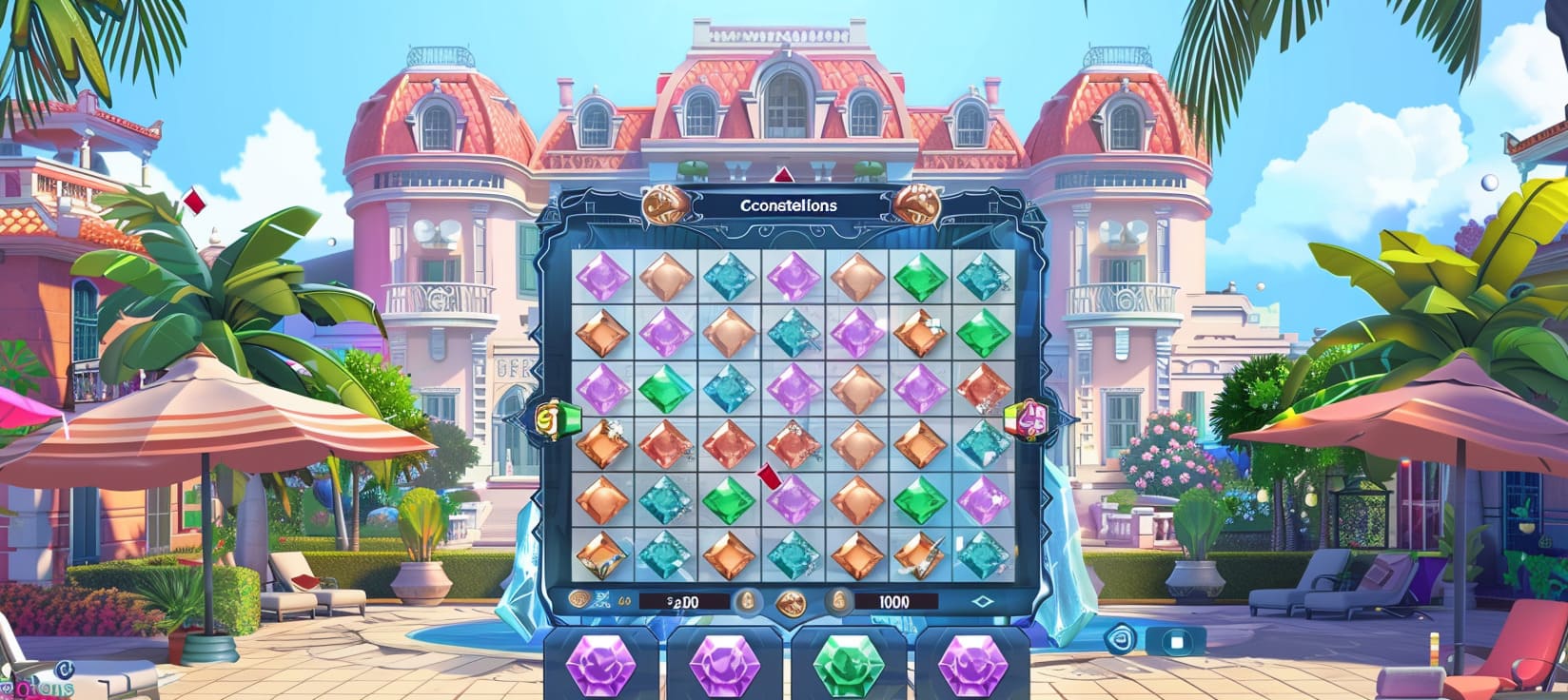 club98br Constellations slot game cassino online com pedras preciosas