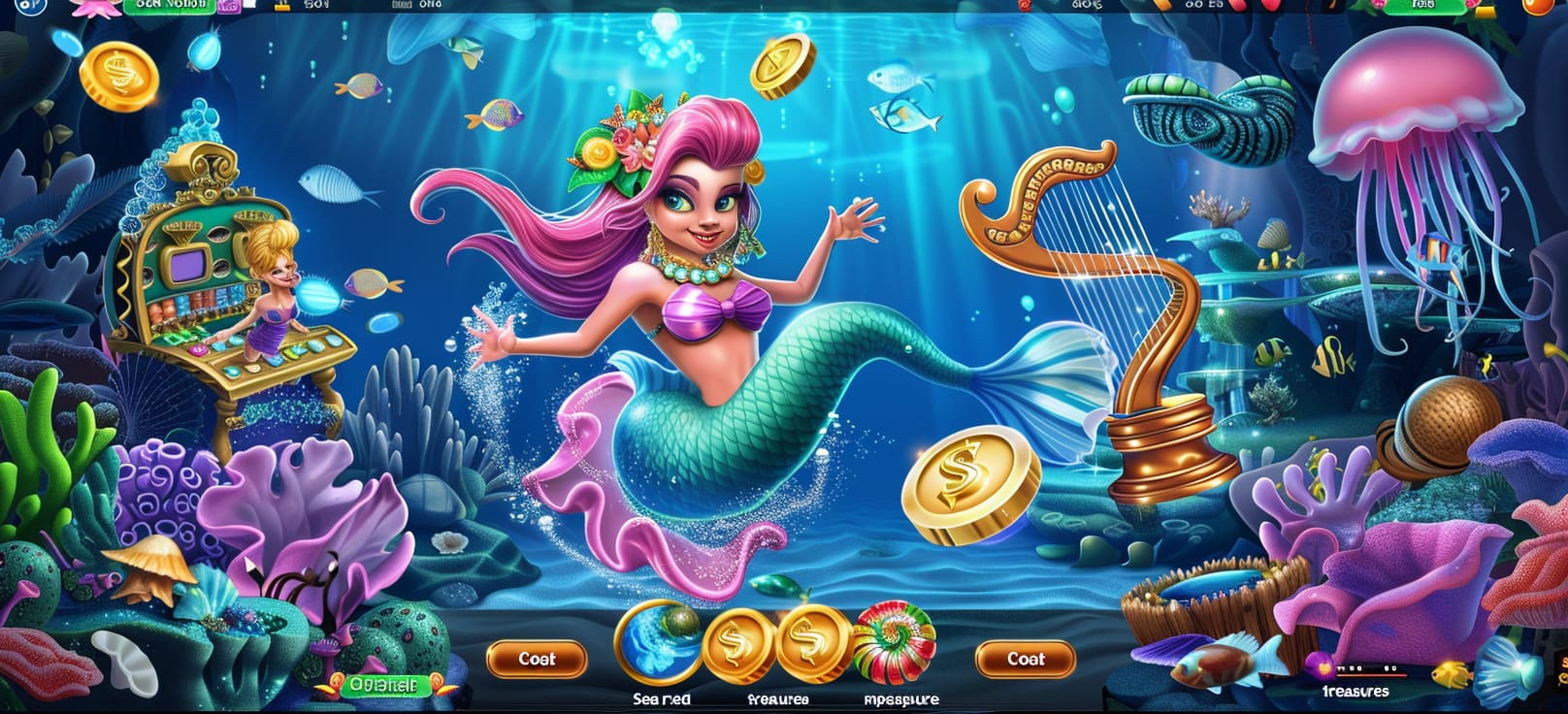 Caça-níqueis de sereia online com tesouros do mar no club98br cassino